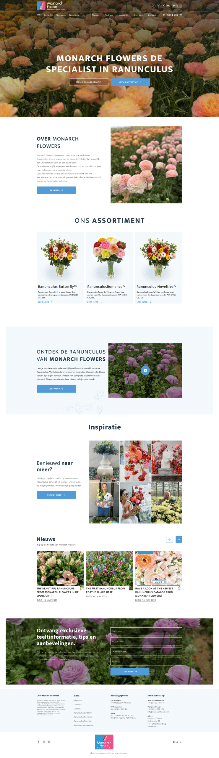 website van Monarch flowers